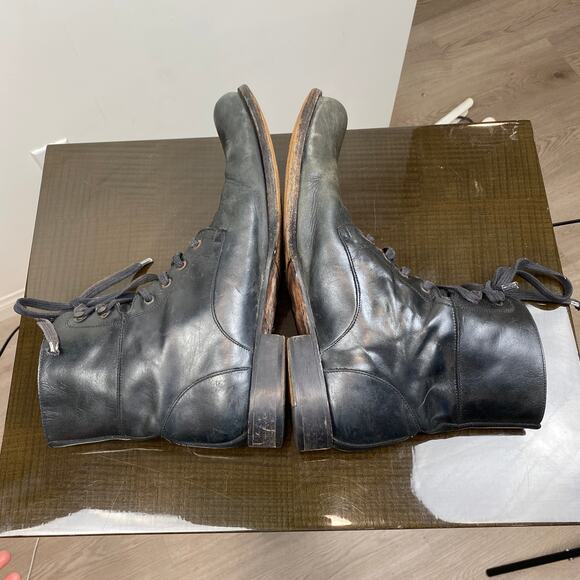 John Varvatos Leather Lace Up Combat Boots Men's 12. They run large. - Picture 6 of 10